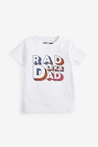 Next White Rad Like Dad Older Boys T-Shirt