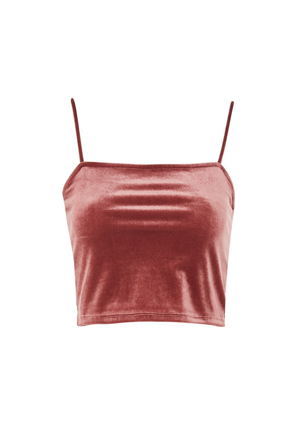 Topshop Tall Womens Tall Velvet Square Neck Camisole Pink Top - Stockpoint Apparel Outlet