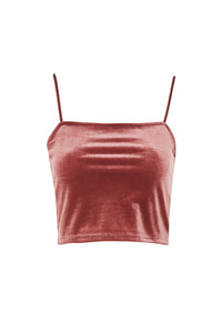 Topshop Tall Womens Tall Velvet Square Neck Camisole Pink Top - Stockpoint Apparel Outlet