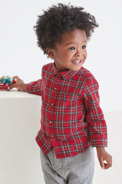 Next Red Check Baby Boys Shirt - Stockpoint Apparel Outlet