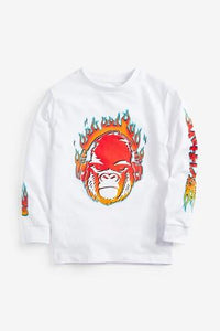 Next White Flame Gorilla Younger Boys T-Shirt - Stockpoint Apparel Outlet