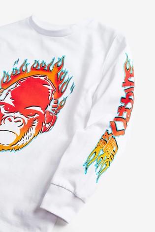 Next White Flame Gorilla Younger Boys T-Shirt - Stockpoint Apparel Outlet