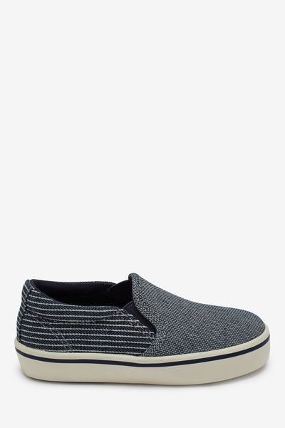 Next Navy Chambray Slip-On Younger Boys Shoes - Stockpoint Apparel Outlet