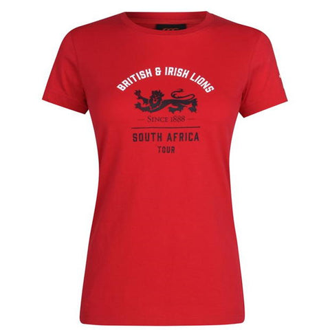 Canterbury British and Irish Lions Black Graphic Print Red Womens T-Shirt - Stockpoint Apparel Outlet