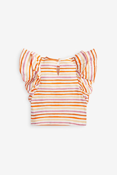 Next Multi Stripe Frill Baby Girls Top - Stockpoint Apparel Outlet