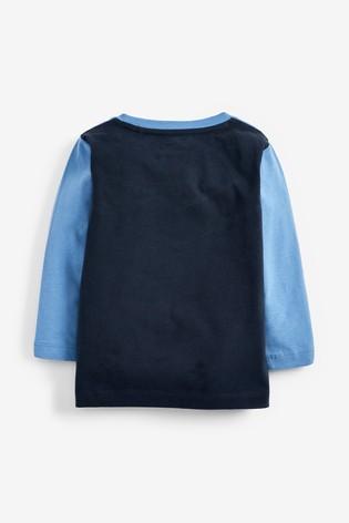 Next Blue/Pink Chevron Colourblock Older Boys T-Shirt