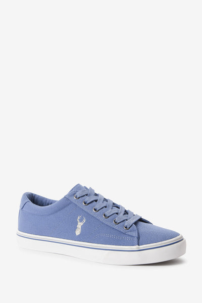 Next Blue Stag Canvas Mens Trainers - Stockpoint Apparel Outlet
