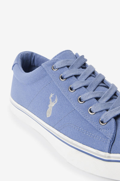 Next Blue Stag Canvas Mens Trainers - Stockpoint Apparel Outlet