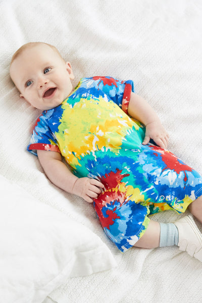 Next Single Printed Bright Tie Dye Baby Boys Romper - Stockpoint Apparel Outlet