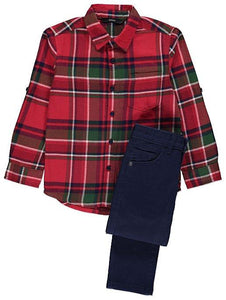 George Red Check Younger Boys Shirt (Jeans not Included)