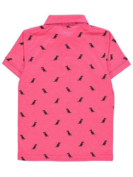 George Pink Dinosaur Print Younger Boys Polo Shirt (Jeans not Included)