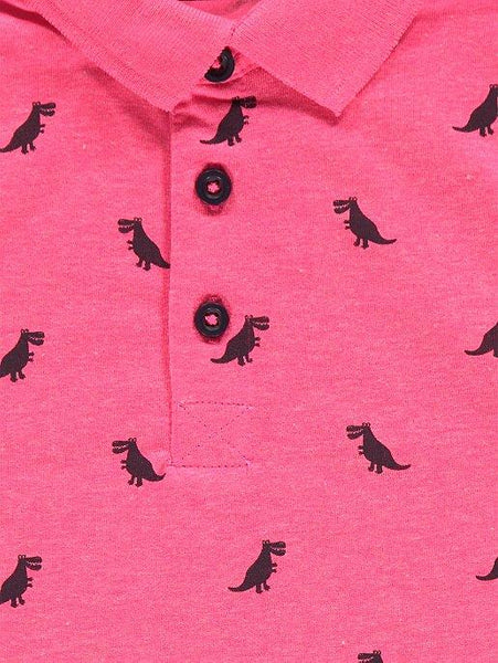 George Pink Dinosaur Print Younger Boys Polo Shirt (Jeans not Included)