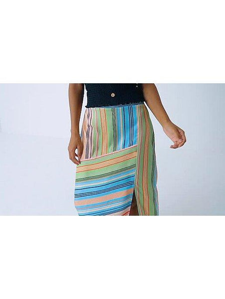 George Womens Contrast Stripe Asymmetrical Midi Skirt - Stockpoint Apparel Outlet