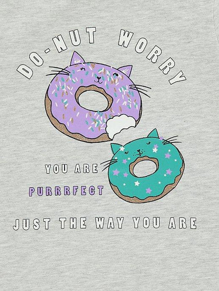 Teal Donut Print Girls T-Shirts 2 Pack