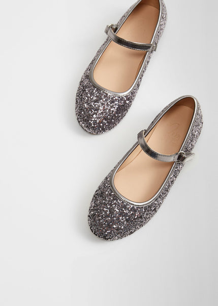 Mango Zapato Glitter Lace-up Older Girls Ballerinas - Stockpoint Apparel Outlet