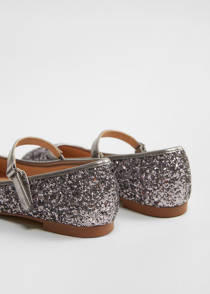 Mango Zapato Glitter Lace-up Older Girls Ballerinas - Stockpoint Apparel Outlet
