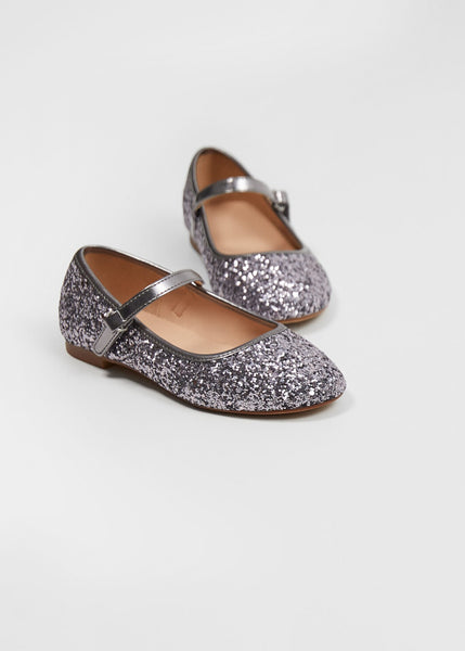 Mango Zapato Glitter Lace-up Older Girls Ballerinas - Stockpoint Apparel Outlet