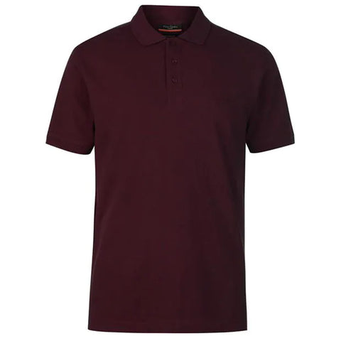 Pierre Cardin Plain Burgundy Mens Polo Shirt - Stockpoint Apparel Outlet