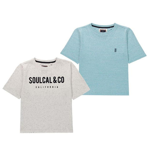 SoulCal 2 Pack Textured Logo Older Boys T-Shirts - Stockpoint Apparel Outlet