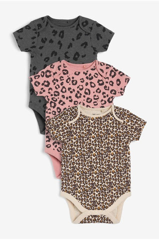 Next 3 Pack Animal Print Baby Girls Bodysuits - Stockpoint Apparel Outlet