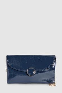 Next Navy Patent Womens Clutch Bag - Stockpoint Apparel Outlet