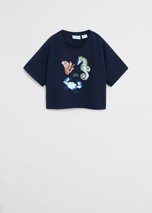 Mango Ocean Organic Cotton Reversible Sequins Older Girls T-Shirt - Stockpoint Apparel Outlet