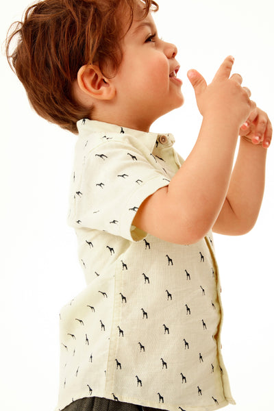 Next Yellow Linen Mix Baby Boys Shirt - Stockpoint Apparel Outlet