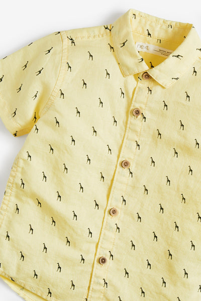 Next Yellow Linen Mix Baby Boys Shirt - Stockpoint Apparel Outlet