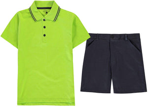 Crafted Polo Shirt and Chinos Shorts Boys Two Piece Set - Stockpoint Apparel Outlet