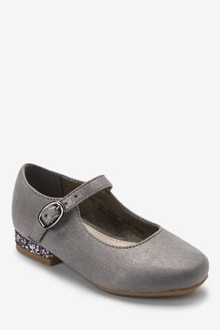 Next Grey Pewter Baby Girls Heeled Shoes - Stockpoint Apparel Outlet