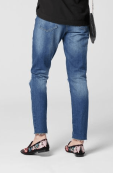 Next Mid Blue Relaxed Rip Knee Jeans - Stockpoint Apparel Outlet