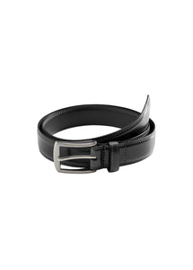 Mango Basico Black Real Leather Mens Belt - Stockpoint Apparel Outlet