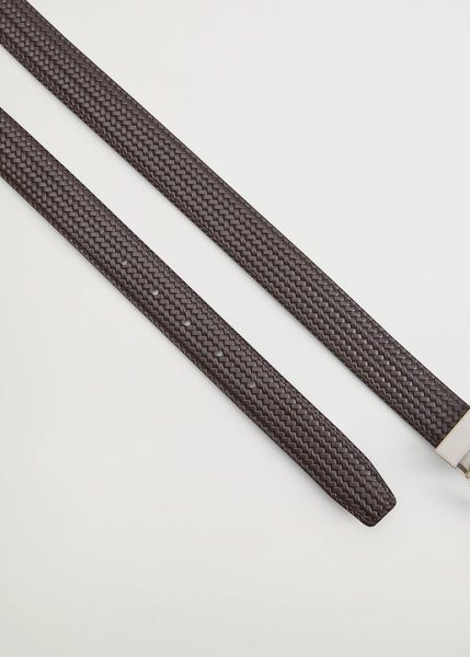 Mango Emili Black Braided Real Leather Mens Belt - Stockpoint Apparel Outlet