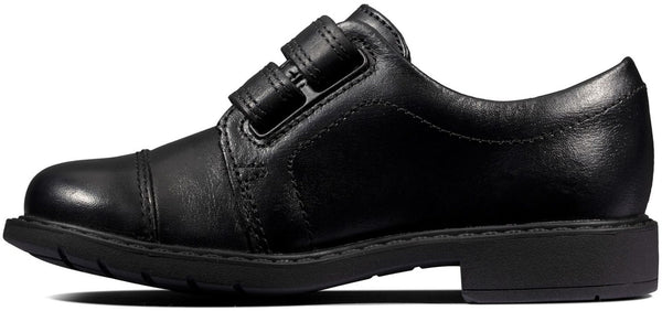 Boys Clarks Scala Skye Kid Black Leather Shoes