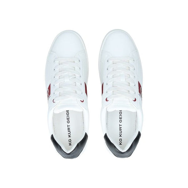 Kurt Geiger KG Wheeler White Red Stripe Mens Sneakers - Stockpoint Apparel Outlet