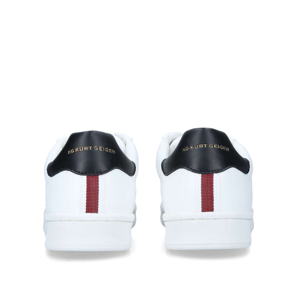 Kurt Geiger KG Wheeler White Red Stripe Mens Sneakers - Stockpoint Apparel Outlet
