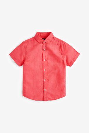 Next Coral Linen Mix Older Boys Shirt