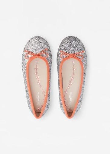 Mango Girls Zapato Glitter Ballerina Shoes