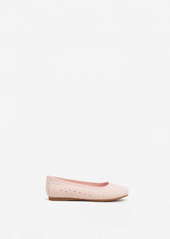 Mango Girls Pastel Pink Metallic Dots Ballerina Shoes