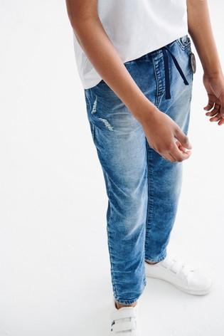 Next Chalk Skinny Fit Jersey Denim Pull-On Younger Boys Jeans 