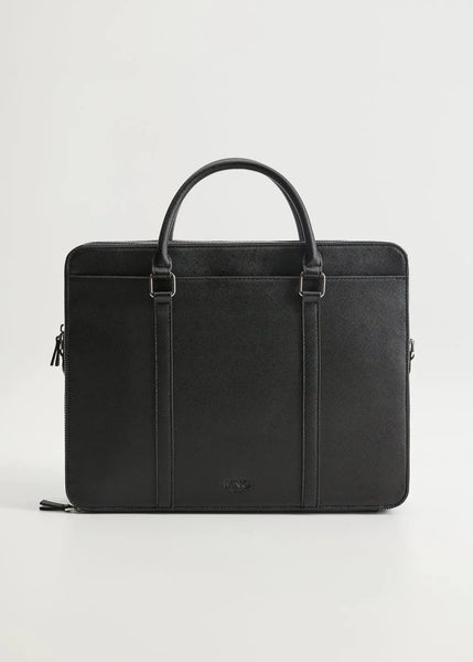 Mango Inner Pocket Black Tote Mens Briefcase - Stockpoint Apparel Outlet