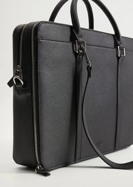 Mango Inner Pocket Black Tote Mens Briefcase - Stockpoint Apparel Outlet
