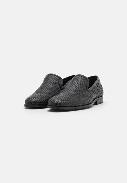 River Island Black Woven Mens Loafers - Stockpoint Apparel Outlet