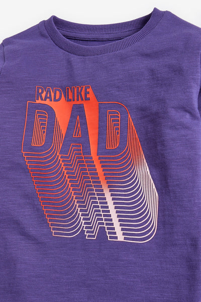 Next Purple Rad Like Dad Younger Boys T-Shirt - Stockpoint Apparel Outlet