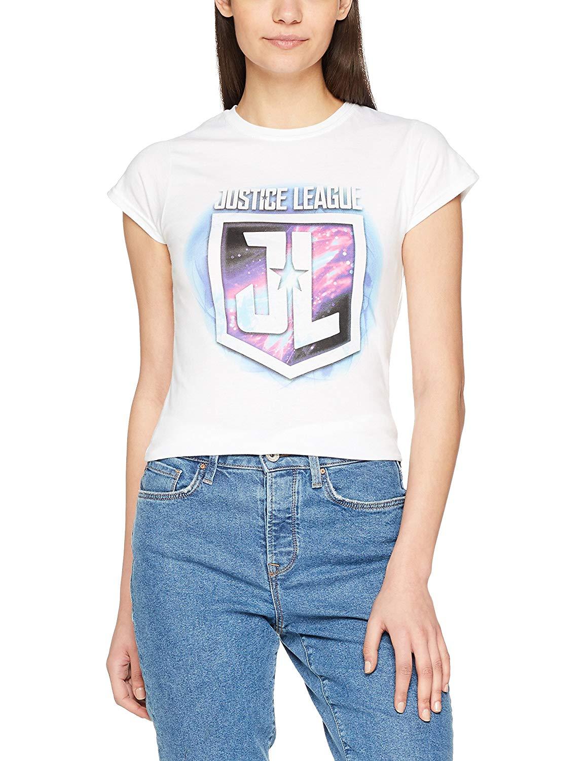 CID Womens Justice League Movie Purple Shield T-Shirt