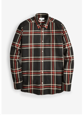 Next Check Black/Red Mens Shirt - Stockpoint Apparel Outlet