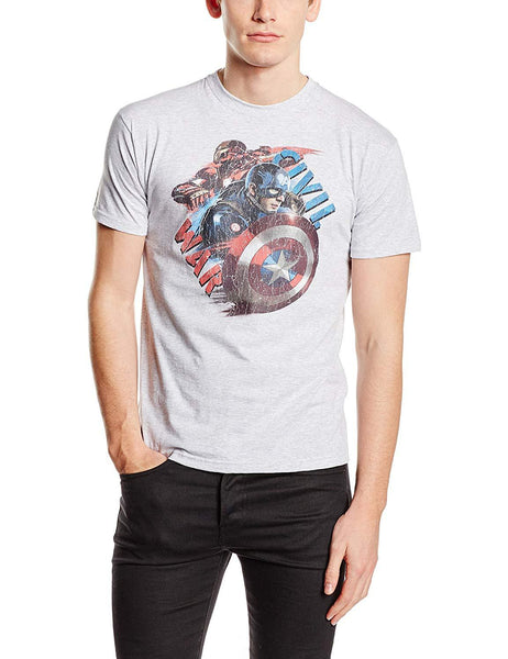Marvel Captain America Civil War Painted Leaders Mens T-Shirt