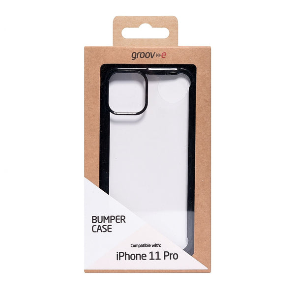 Groov-e Bumper Case Shockproof Protective Case - Clear/Black - iPhone 11 Pro - Stockpoint Apparel Outlet