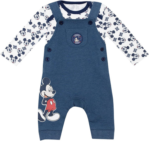 Disney Mickey Mouse Bodysuit & Dungarees Baby Boys Set - Stockpoint Apparel Outlet