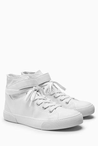 Next Womens White Leather Hi-tops